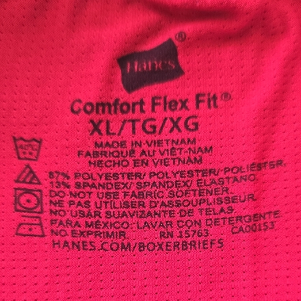 Hanes Vibrant Red Boxer Briefs Stretchy Comfort - Picture 3 of 5